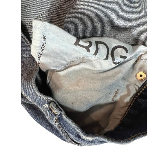 Urban Outfitters BDG Jeans Womens 2 Crop Twig High Rise Blue Distressed Raw Hem - Picture 9 of 14